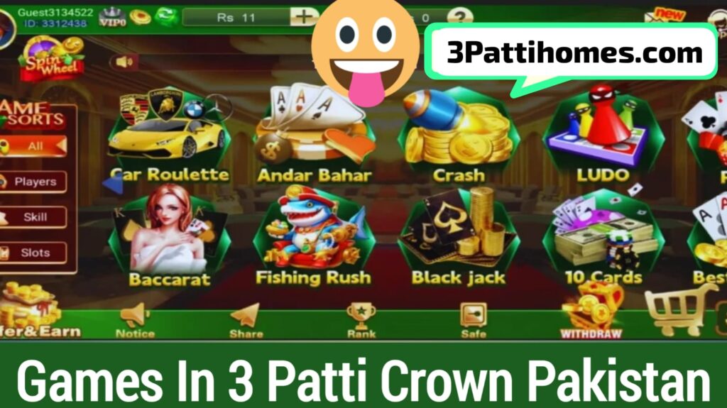 Games in 3 patti crown pakistan