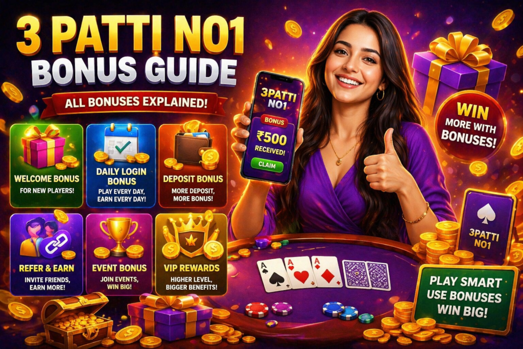 3 patti no1 bonus guide welcome bonus daily reward referral bonus image
