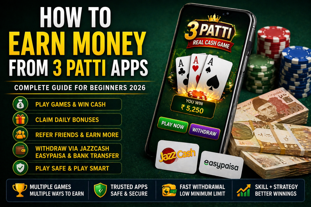 How to earn money from 3 patti apps guide for beginners